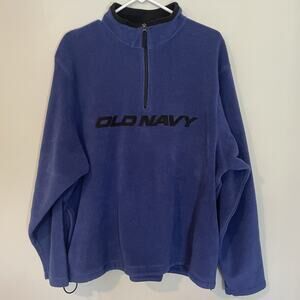 Vintage Old Navy Y2K Surf Fleece Blue XXL Quarter Zip Sweatshirt Y2K 1/4 Zip Men